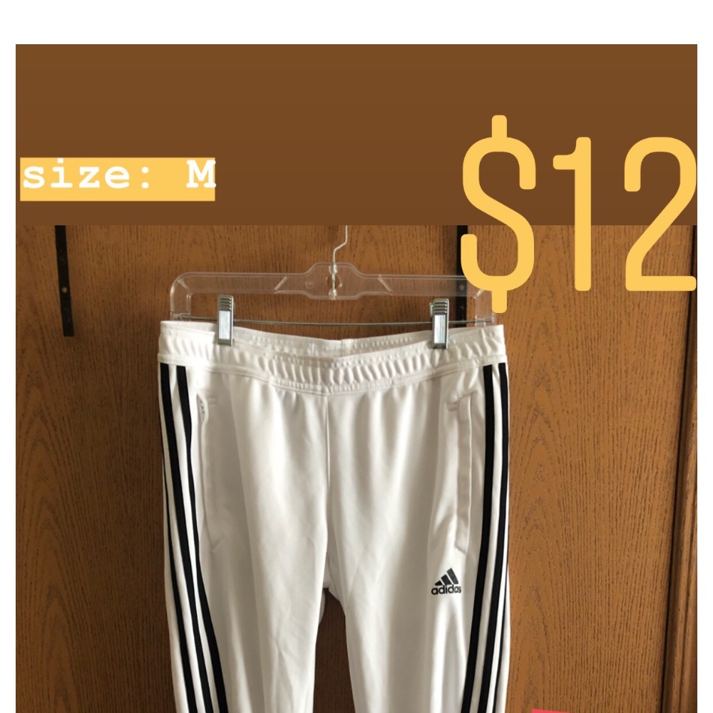 White adidas joggers!!
